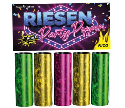 Nico Riesen Party Popper - 5er Beutel Nico Riesen Party Popper - 5er Beutel