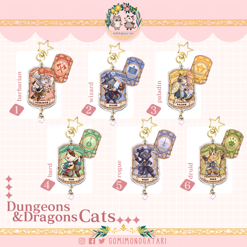 Dungeons and Dragons Cats Keychains