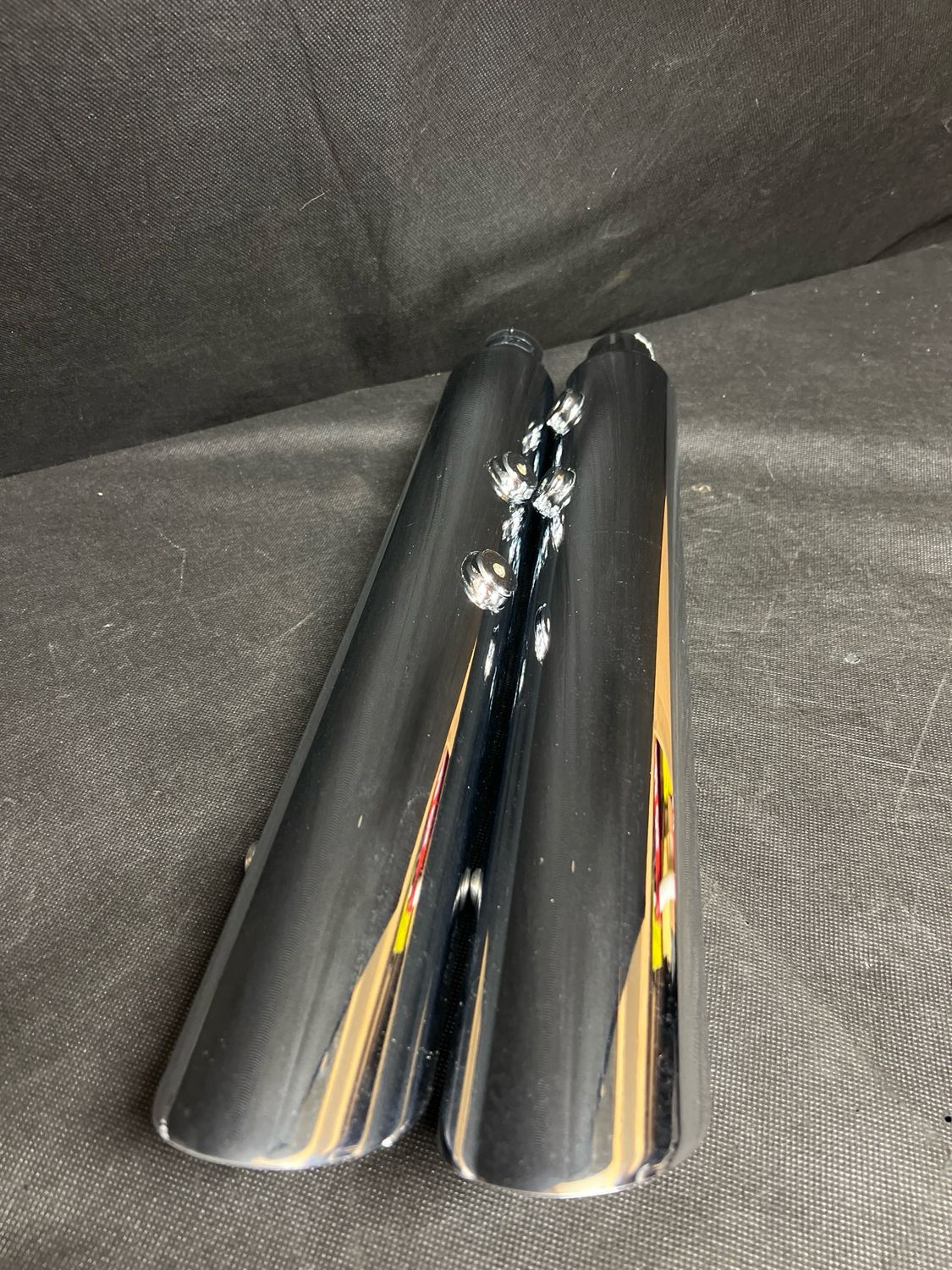 Rush🔥Harley 05-06 Softail Deluxe 3 1/2&quot; Slip on Mufflers Slash Cut Baloney Cut