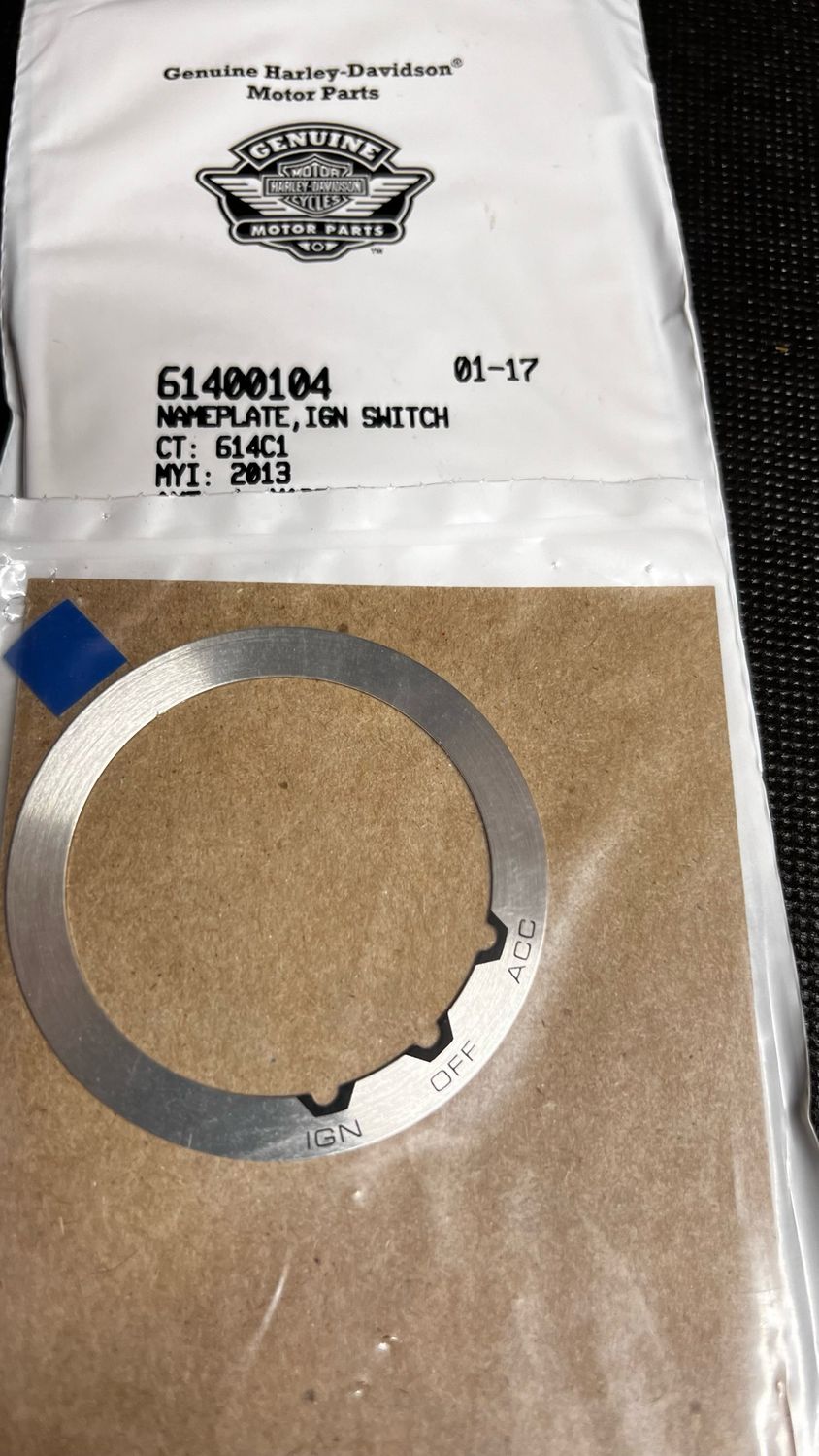 #OEM 61400104 Nameplate Ignition Switch