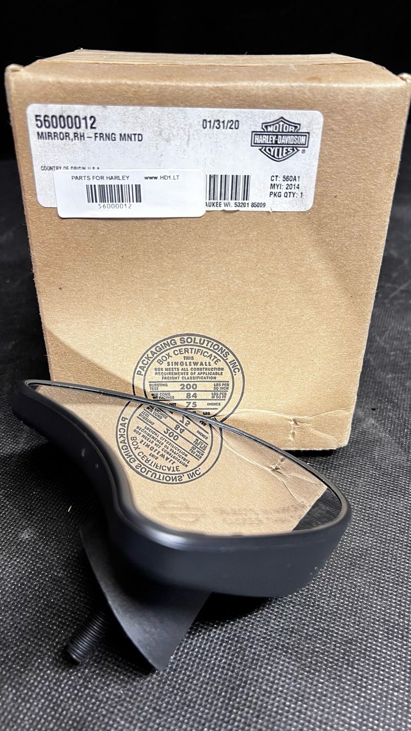 #OEM 56000012 Genuine Harley Davidson Touring Right Side mirror