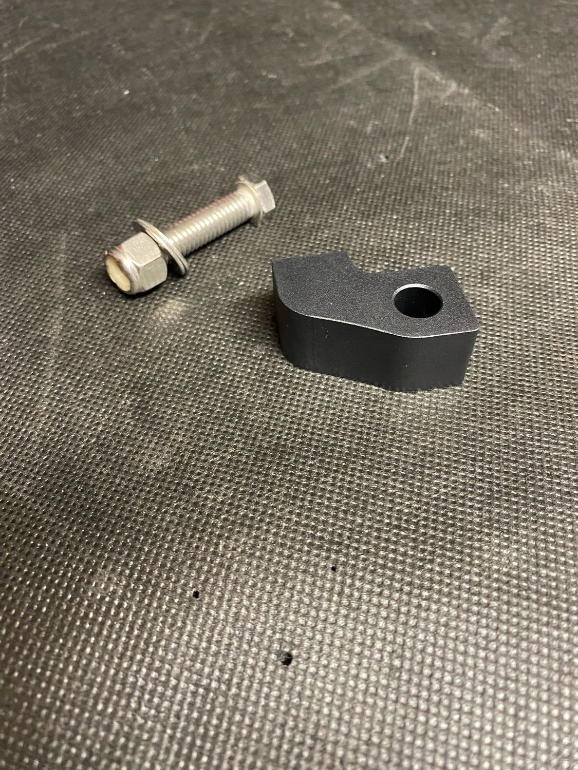 3/8-16 threaded Custom headlamp mount block. Angled. Black
