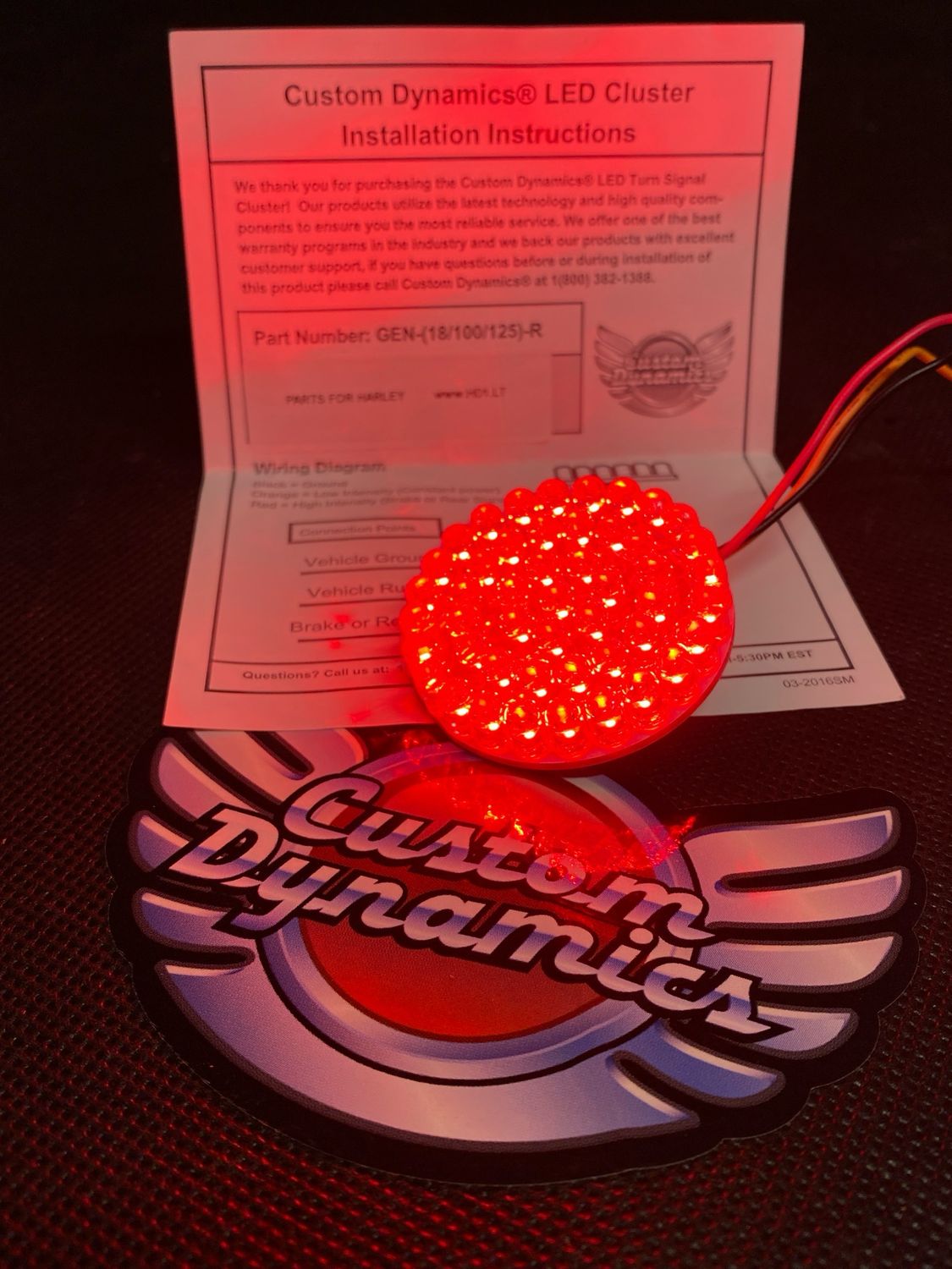 Rear Turn Signal 45mm / 1.8&quot; Diameter (Brake-Run/Turn signal Red)