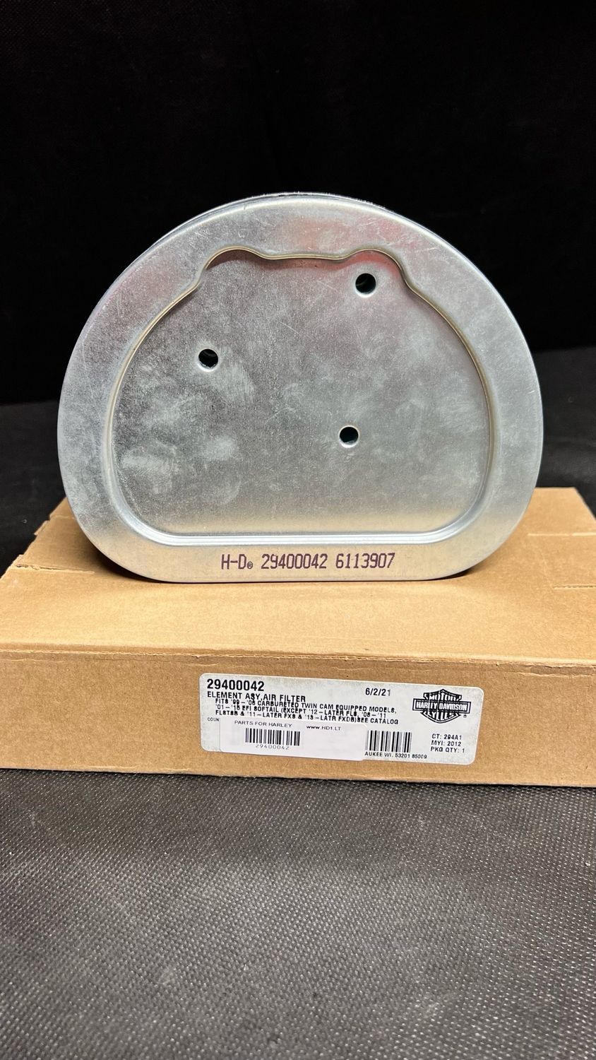 #OEM 29400042 Air Filter Element 99-06 carbureted Twin Cam equipped models, 01-15 EFI Softail