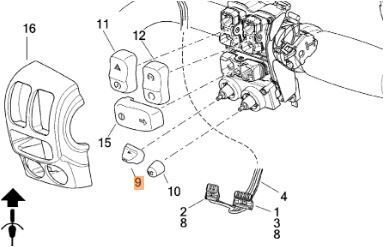 Harley-Davidson® 3-WAY KEY CAP,PTT/SQUELCH 71500041 (No. 9)