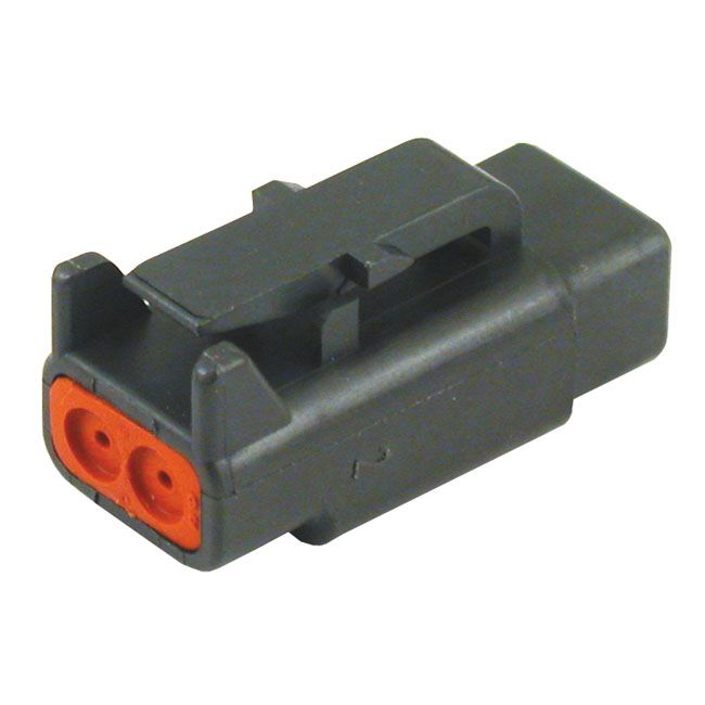  DTM CONNECTOR. BLACK, PLUG, 2-PINS