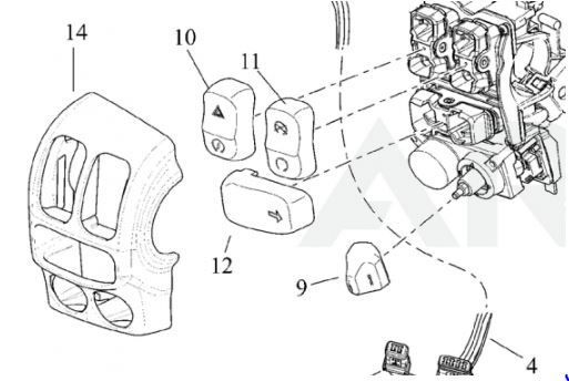 #OEM 71500050 Harley-Davidson VERTICAL KEY CAP,RUN/STOP  (No. 11)
