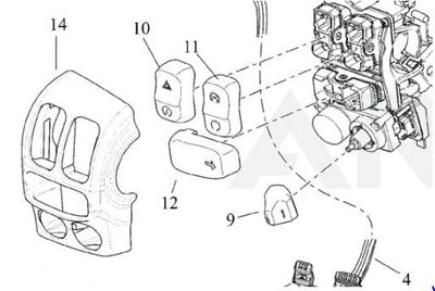 #OEM 71500050 Harley-Davidson VERTICAL KEY CAP,RUN/STOP  (No. 11)