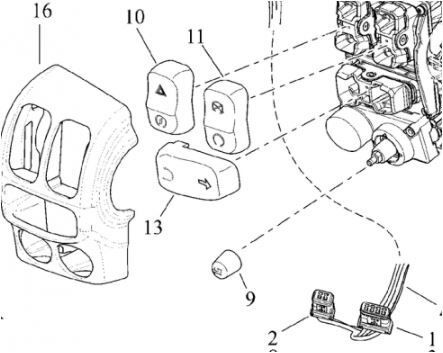 #OEM 71500063  Harley-Davidson HORZ KEY CAP,RH-T'SGNL &amp;INFO (No. 13)