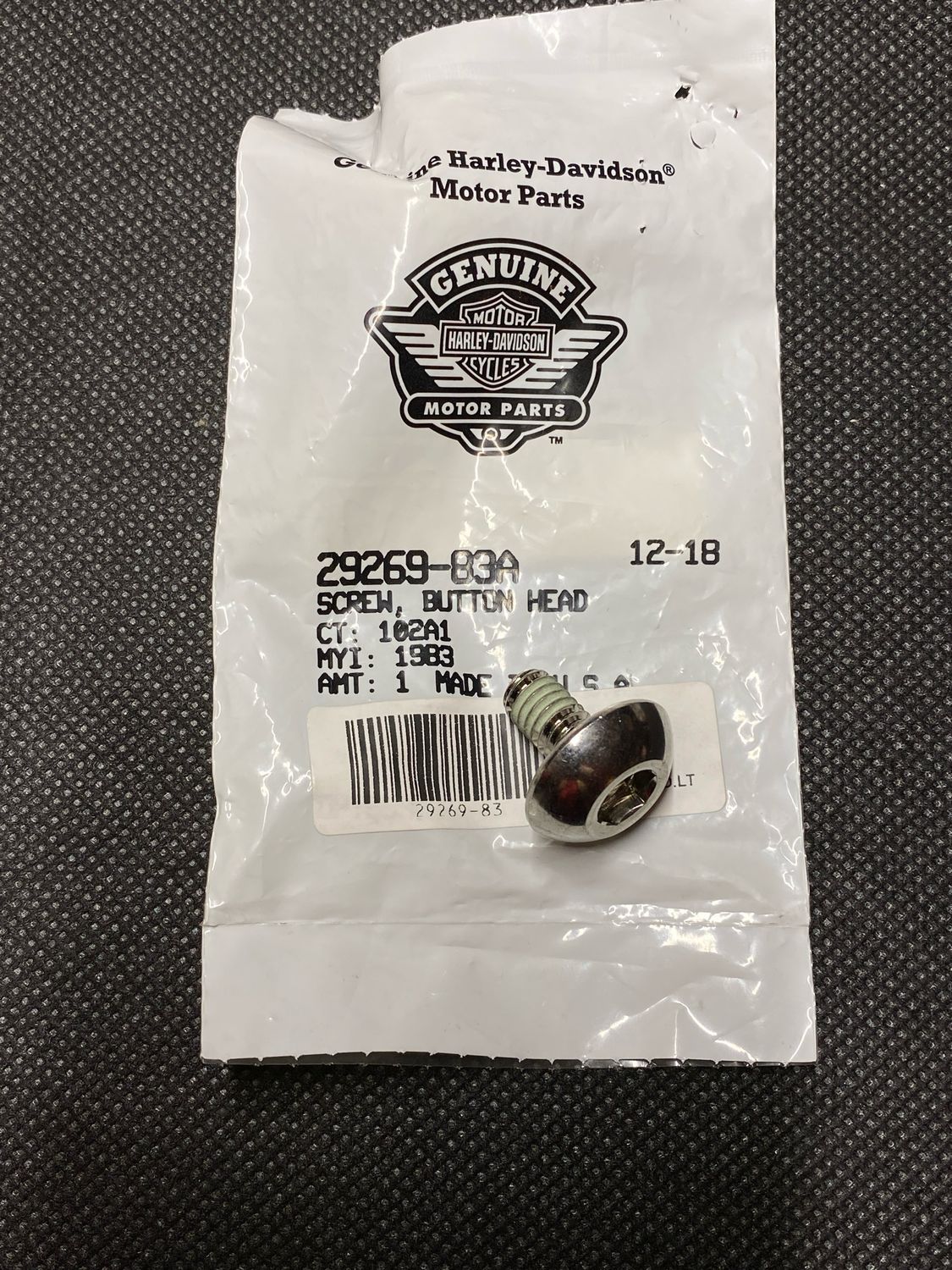 #OEM 29269-83 Screw 15/16&quot;-18 x 5/8&quot;