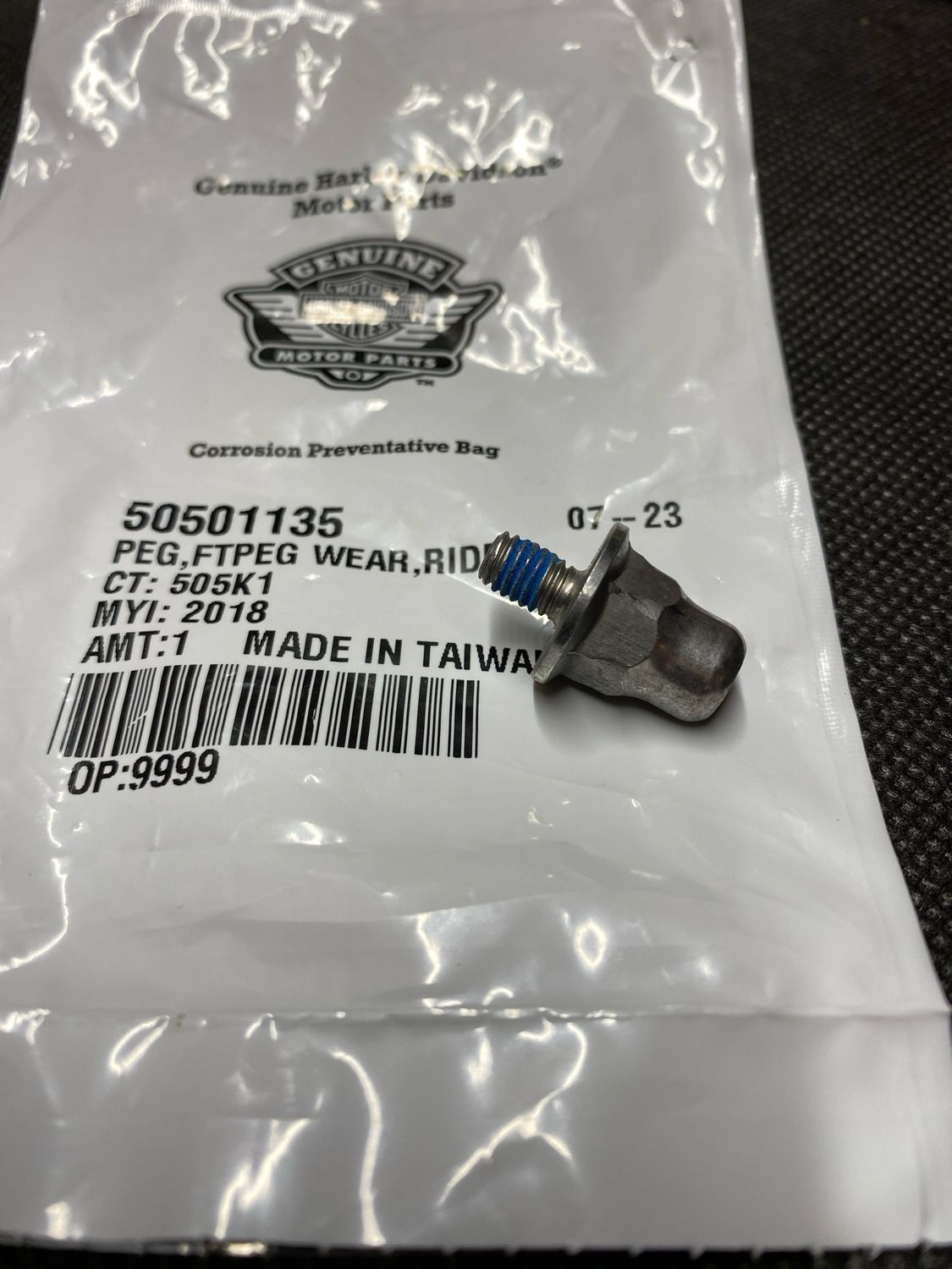 #OEM 50501135 Wear Peg for Rider Footpegs
