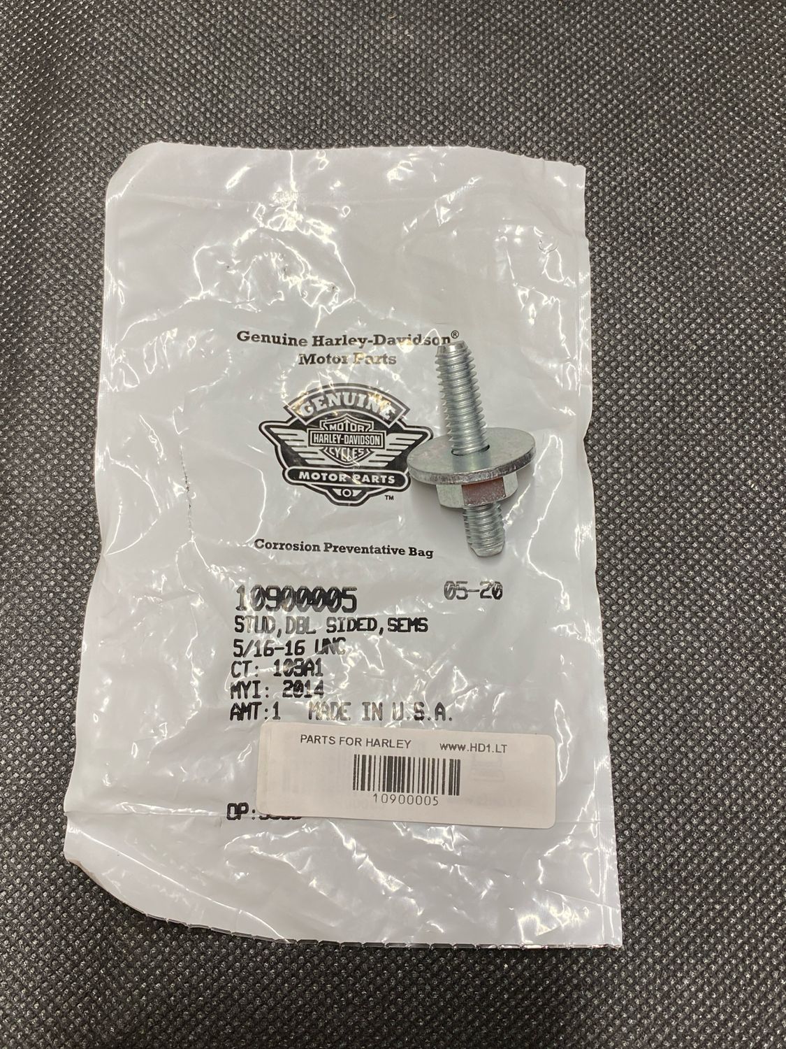 #OEM 10900005 Screw Stud,Dbl Sided,Sems 5/16-16