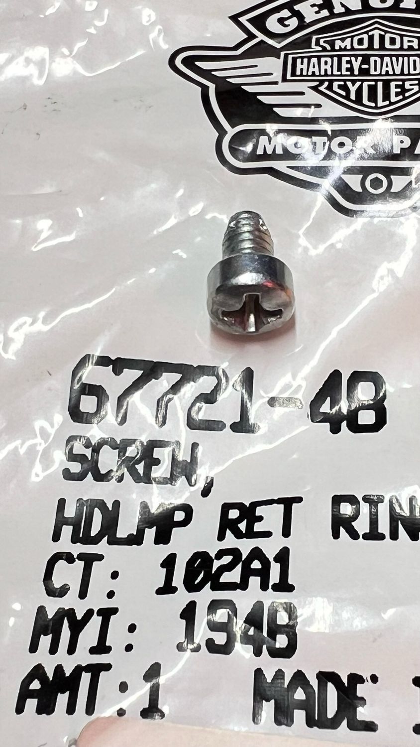#OEM 67721-48 Screw Headlamp Retaining Ring