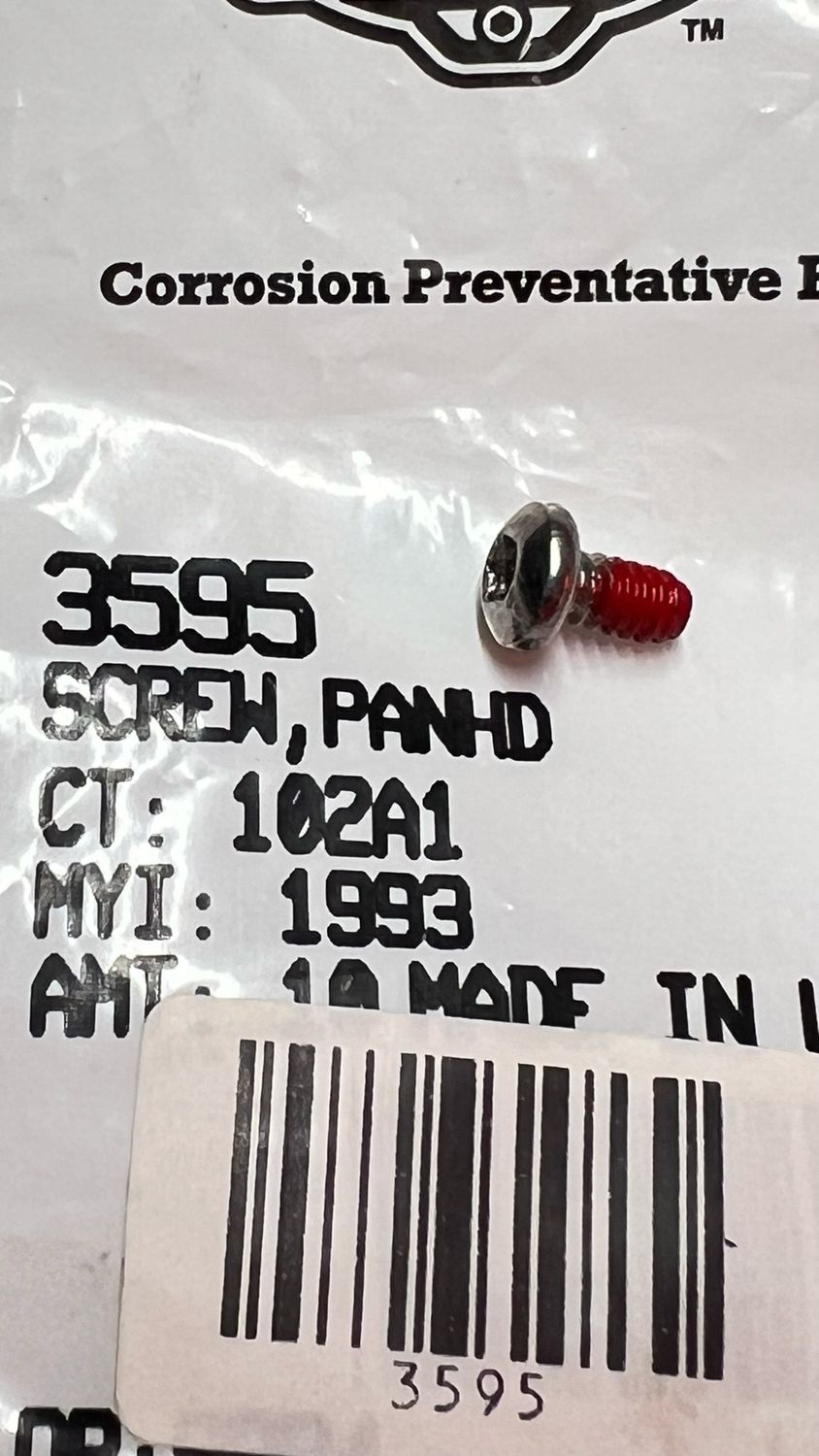 #OEM 3595 Screw No. 6-32 x 1/4 Torx Head with Lockpatch