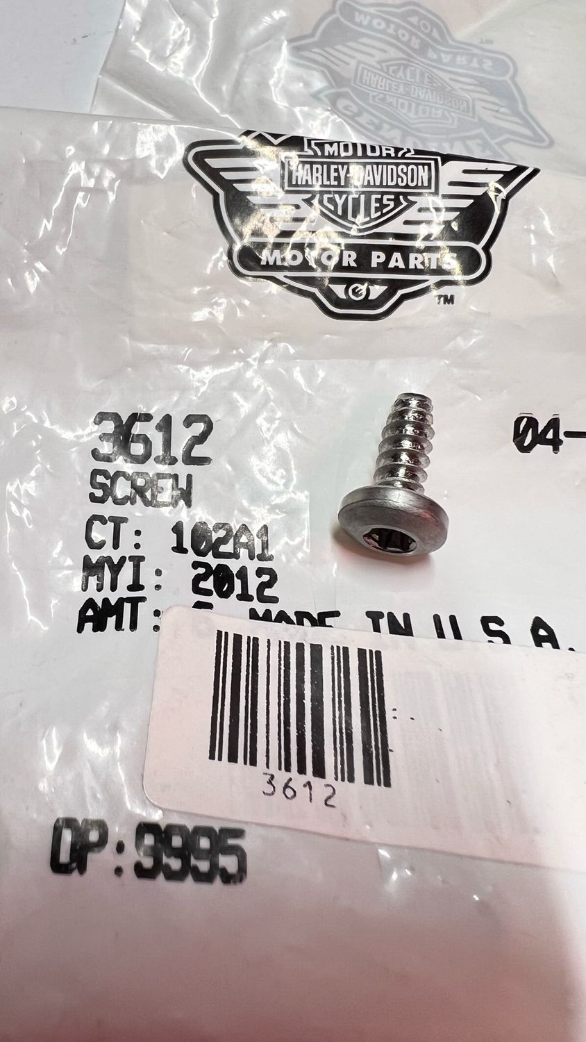 #OEM 3612 Screw No. 10-16 x 1/2 Torx Pan Head Self-Tapping