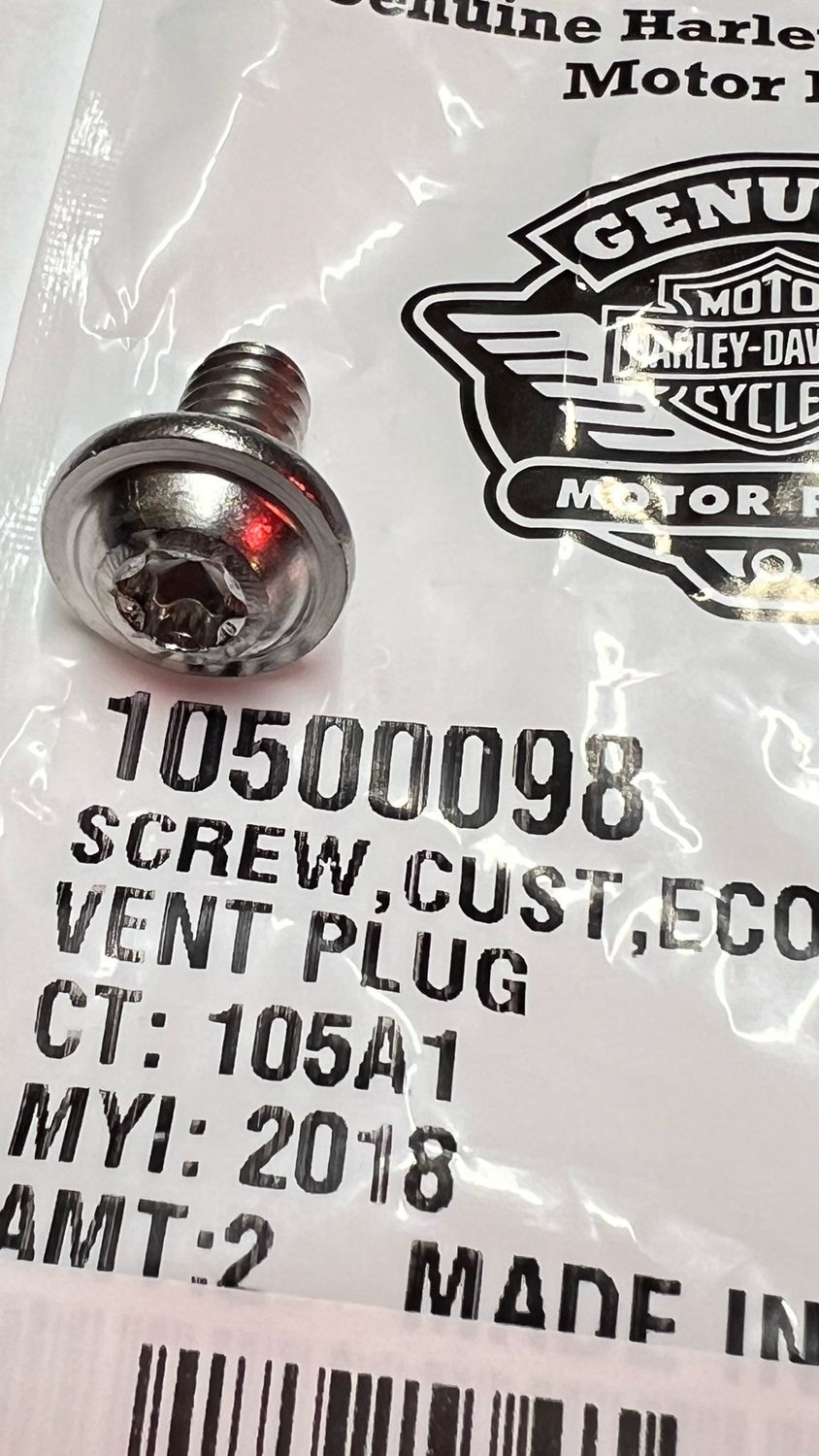 #OEM 10500098 Screw,Cust,Ecoat Vent Plug