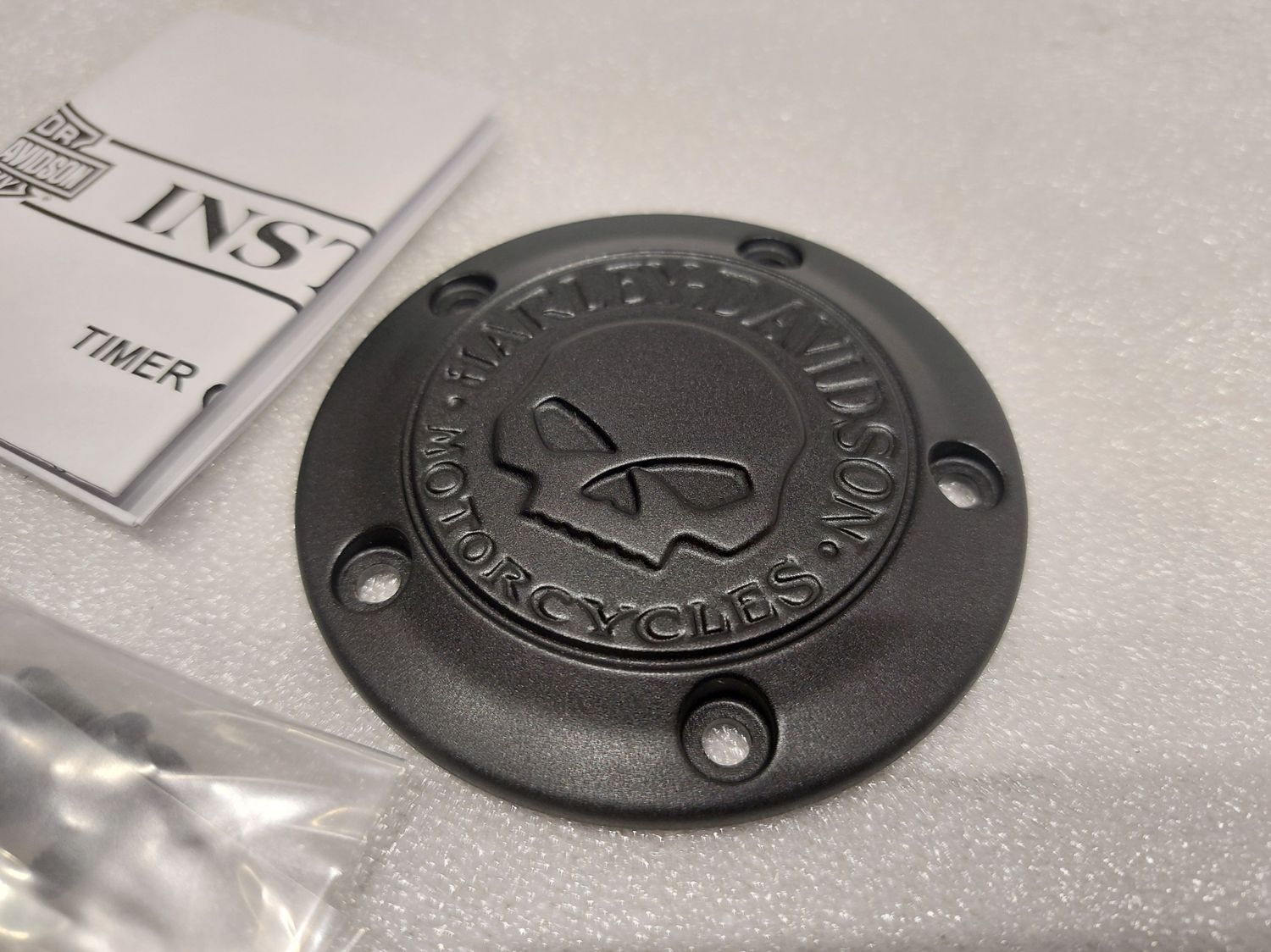 #OEM 25600087 Willie G Skull Timer Cover, Black Fits 99-17 Twin cam