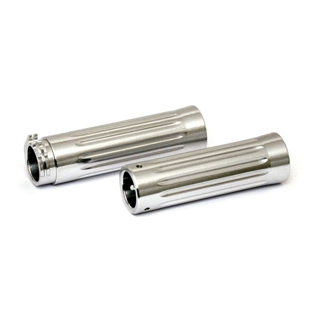 ALUMINUM GRIPS, SATIN GROOVED Throttle By Cable