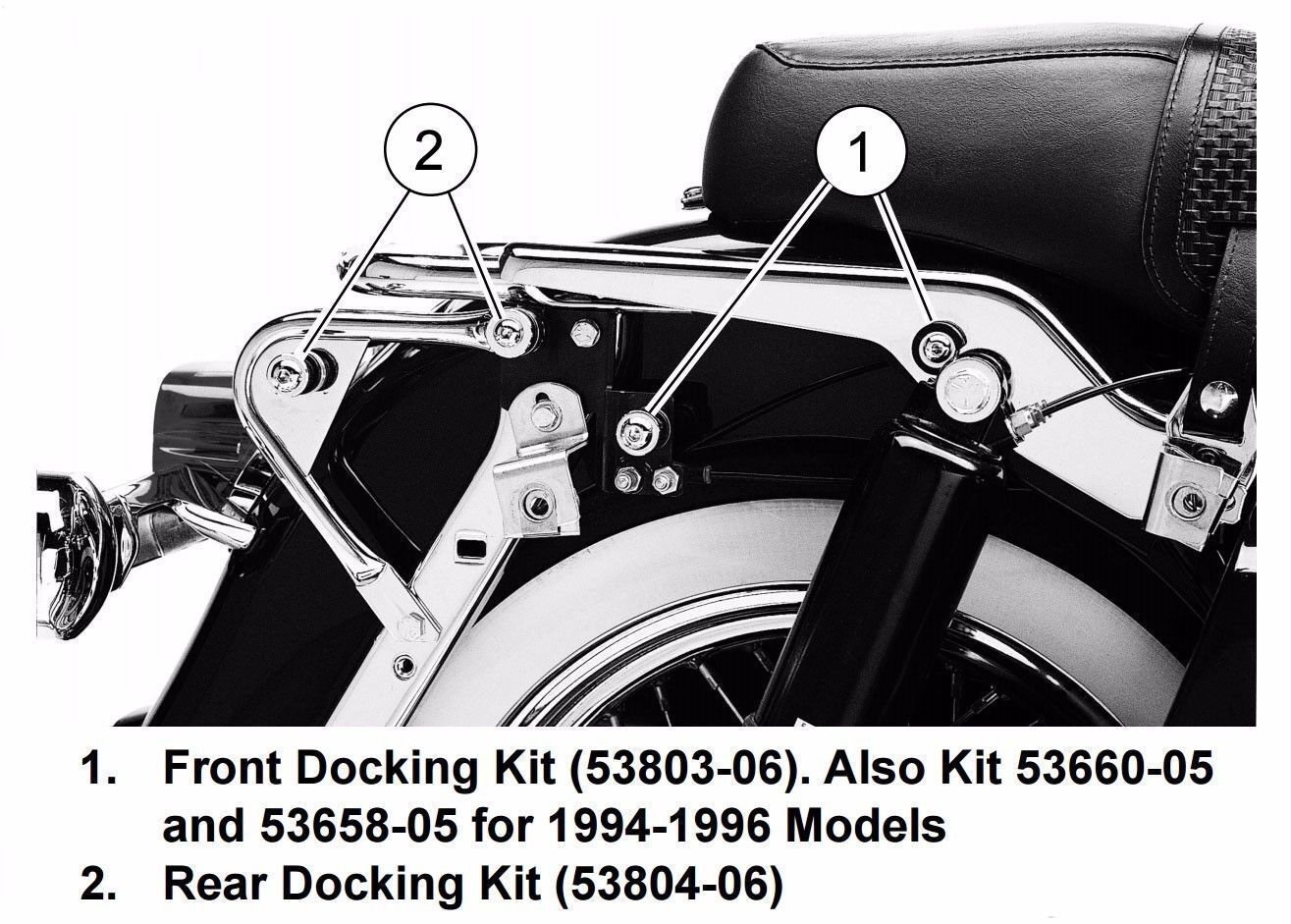 #OEM 53804-06 HARLEY 97-&#39;08 Road King®, Road Glide®, Street Glide® or Electra Glide® Detachable Docking Hardware Kit