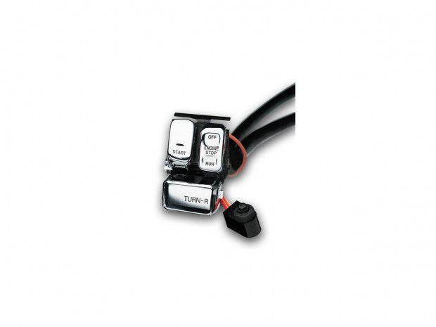 Harley 96-up Ergonomic Handlebar Switch Kit Right Side, Chrome Swiches