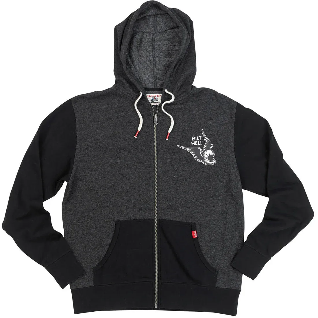 Biltwell Men&#39;s Wings Thin Hoodie - Black/Grey – MotoHeaven