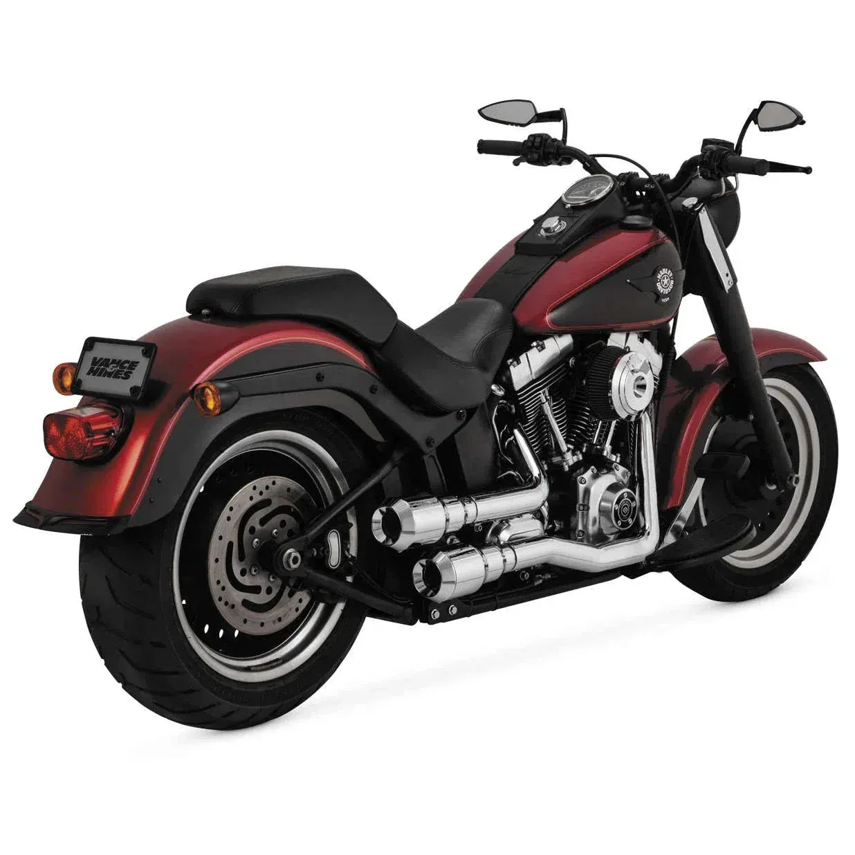 Vance&amp;Hines Full Exhaust System 2-2 Hi-Output Grenades for Harley Davidson Softail models 2006-2017 #OEM16846 (Chrome/Chrome Ends)