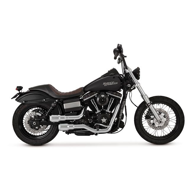 Vance&amp;Hines Full Exhaust System 2-2 Hi-Output Grenades for Harley Davidson Dyna models 2006-2017 #OEM16899  (Chrome/Chrome Ends)