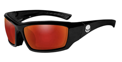 Harley-Davidson Men's Tat Skull Gasket Sunglasses, Red Mirror Lenses
