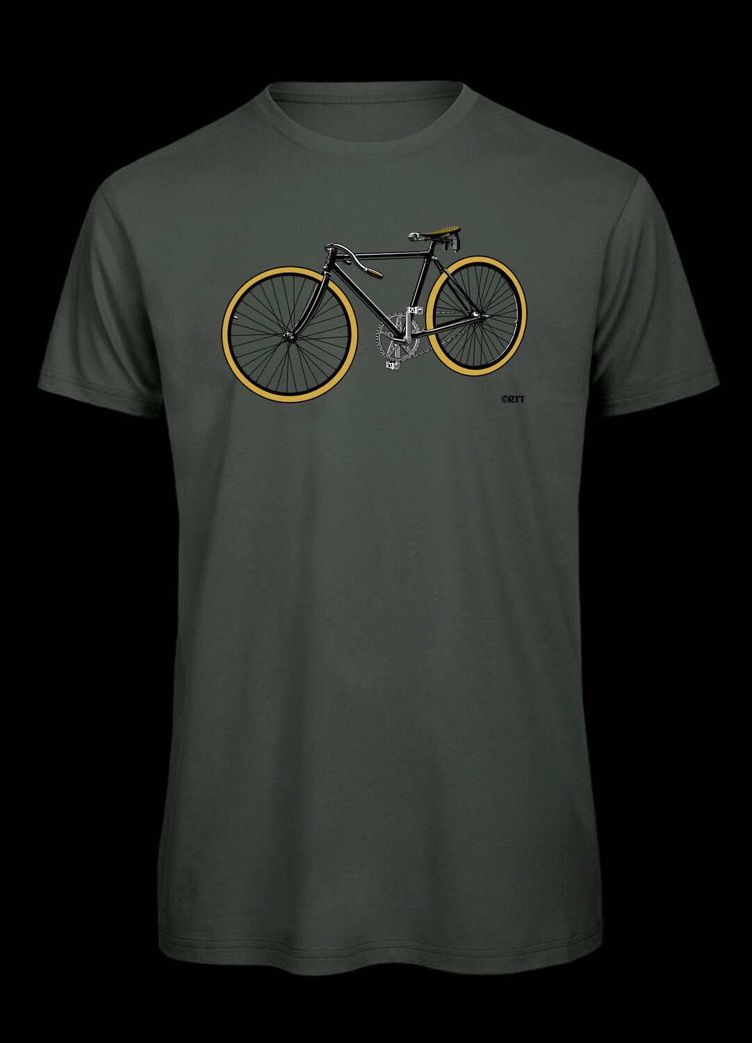 Fahrrad TShirt Retro Rennrad, Farbe: dunkelgrau