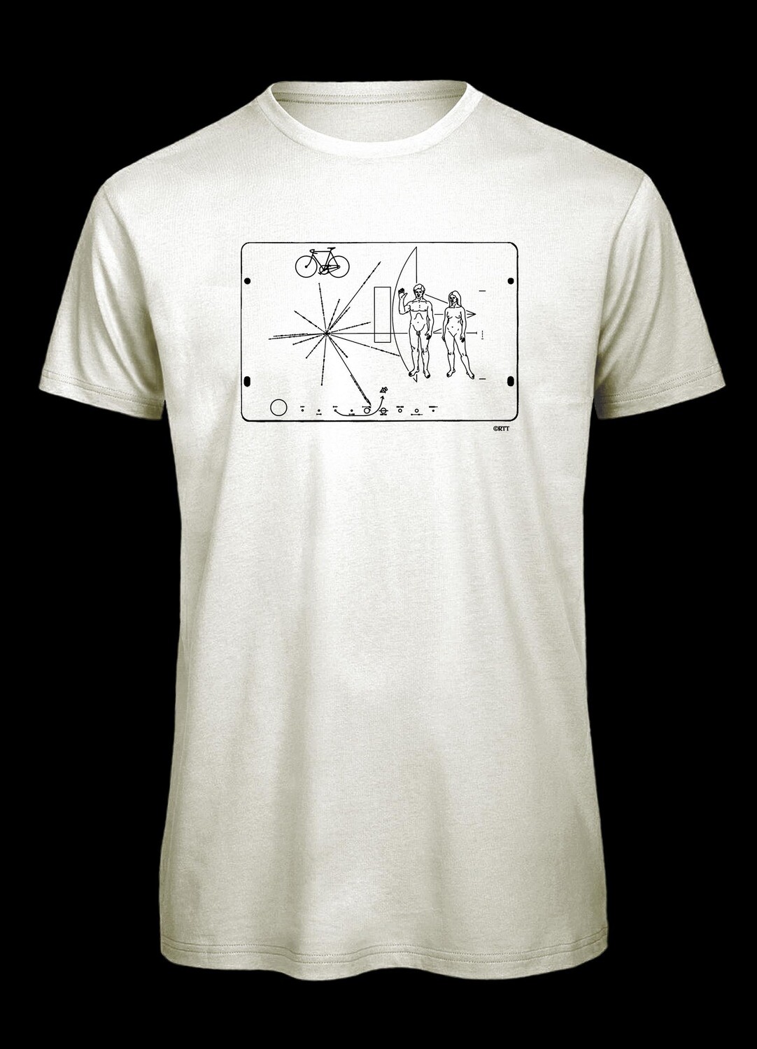 Pioneer Plaque | Men's Organic Cycling T-Shirt, Farbe: weiß