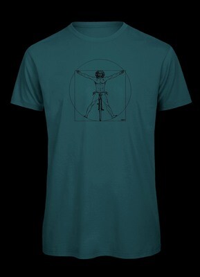 ​DaVinci´s vitruvian man on bicycle | Men's Organic Cycling T-Shirt