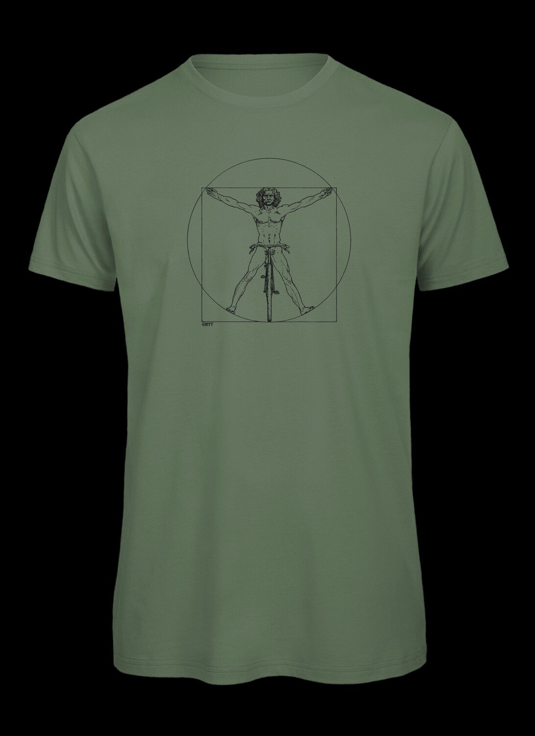 ​DaVinci´s vitruvian man on bicycle | Men's Organic Cycling T-Shirt, Farbe: hellgrün