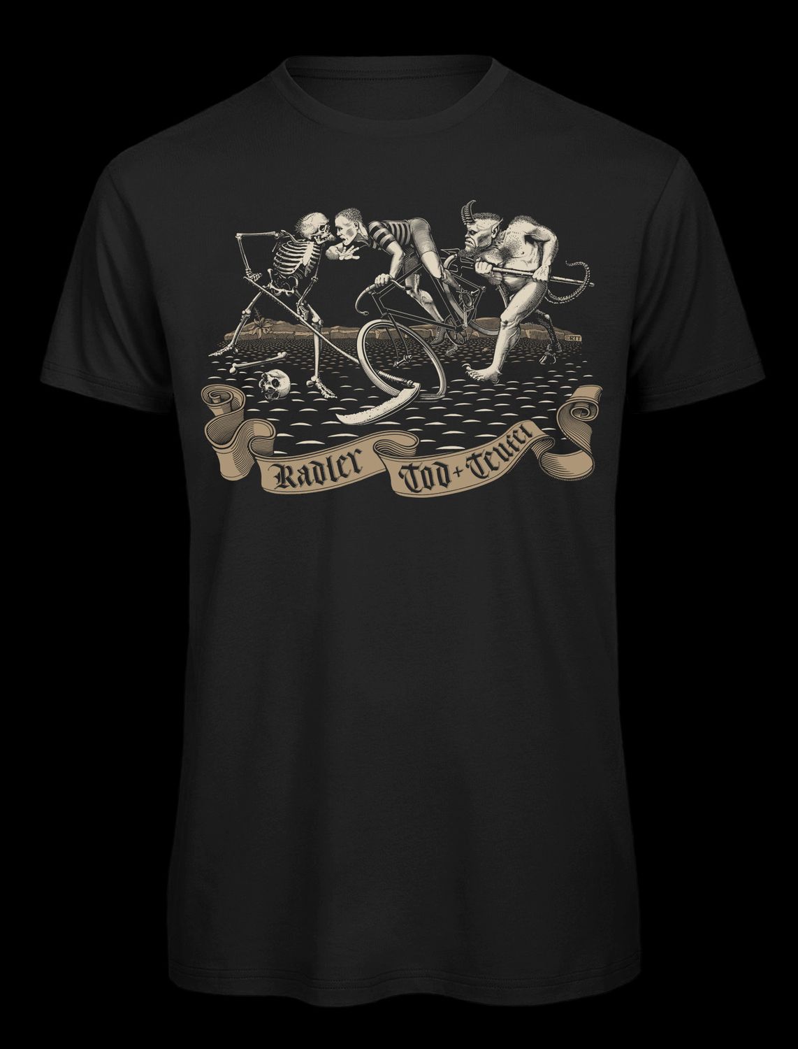 Radler Tod &amp; Teufel - black | Men's Organic Cycling T-Shirt, colour: schwarz