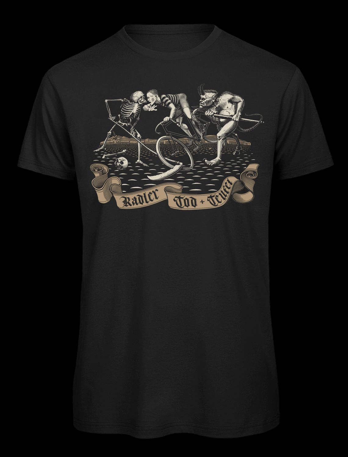 Radler Tod &amp; Teufel - black | Men's Organic Cycling T-Shirt