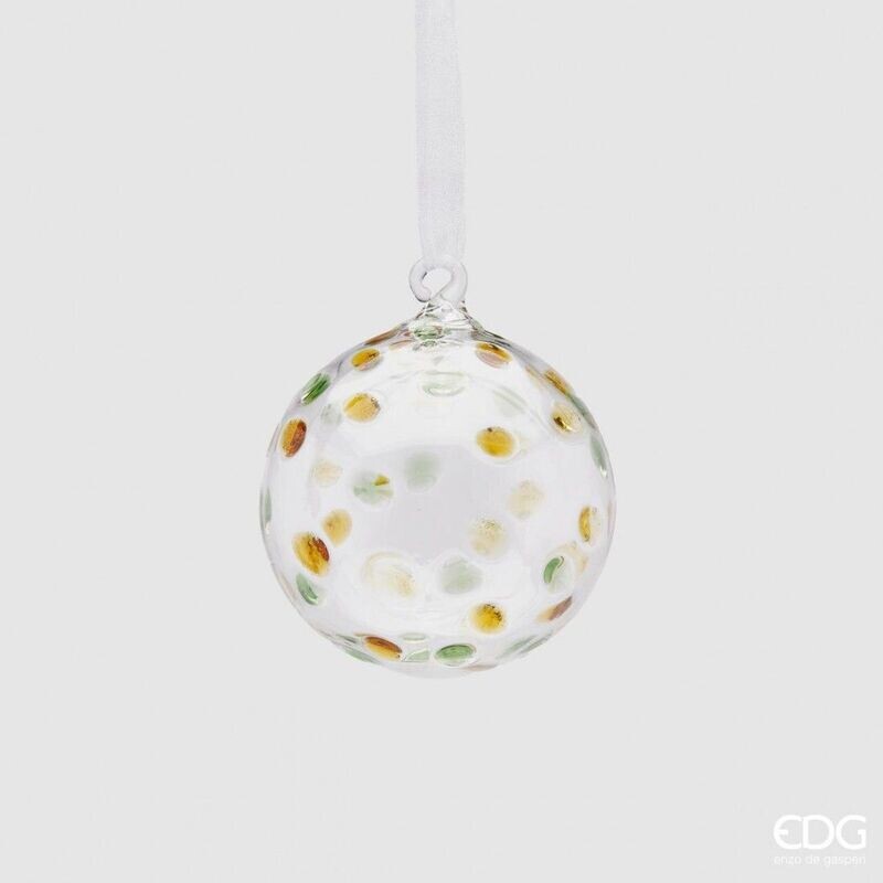Bola de Natal de vidro SPOTS Ø 10 cm branca Grd