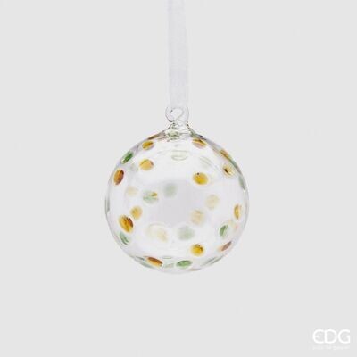 Bola de Natal de vidro SPOTS Ø 10 cm branca Grd