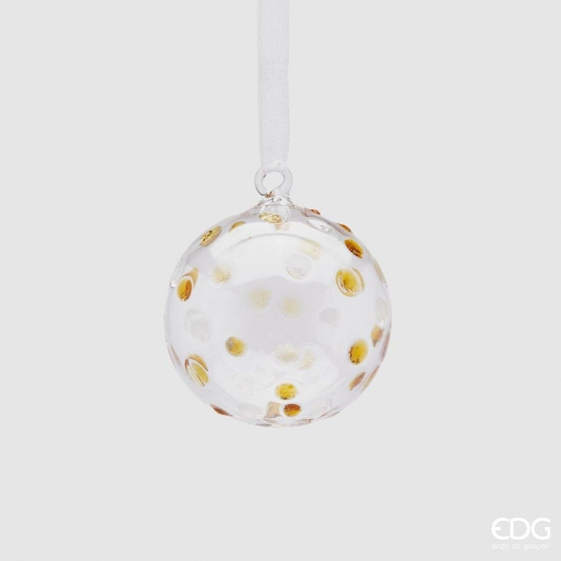 Bola de Natal de vidro SPOTS  Ø8 branca Peq