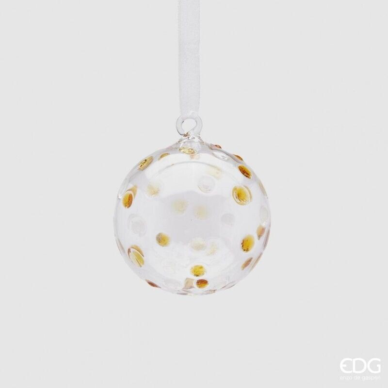 Bola de Natal de vidro SPOTS  Ø8 branca Peq