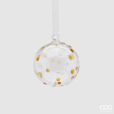 Bola de Natal de vidro SPOTS  Ø8 branca Peq Bola de Natal de vidro SPOTS  Ø8 branca Peq