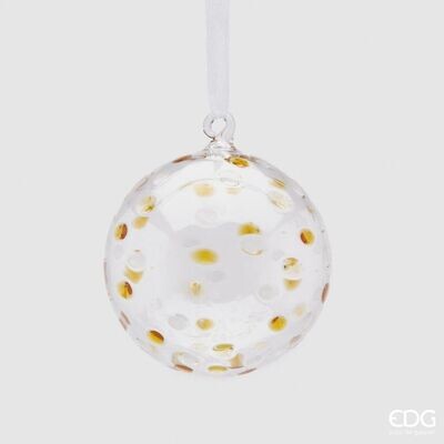 Bola de Natal de vidro SPOTS Ø10 cm  branca Gr Bola de Natal de vidro SPOTS Ø10 cm  branca Gr