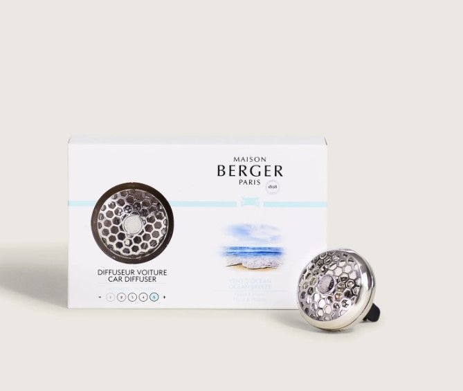 Difusor carro recarregável metálico com  aroma Vento do Oceano