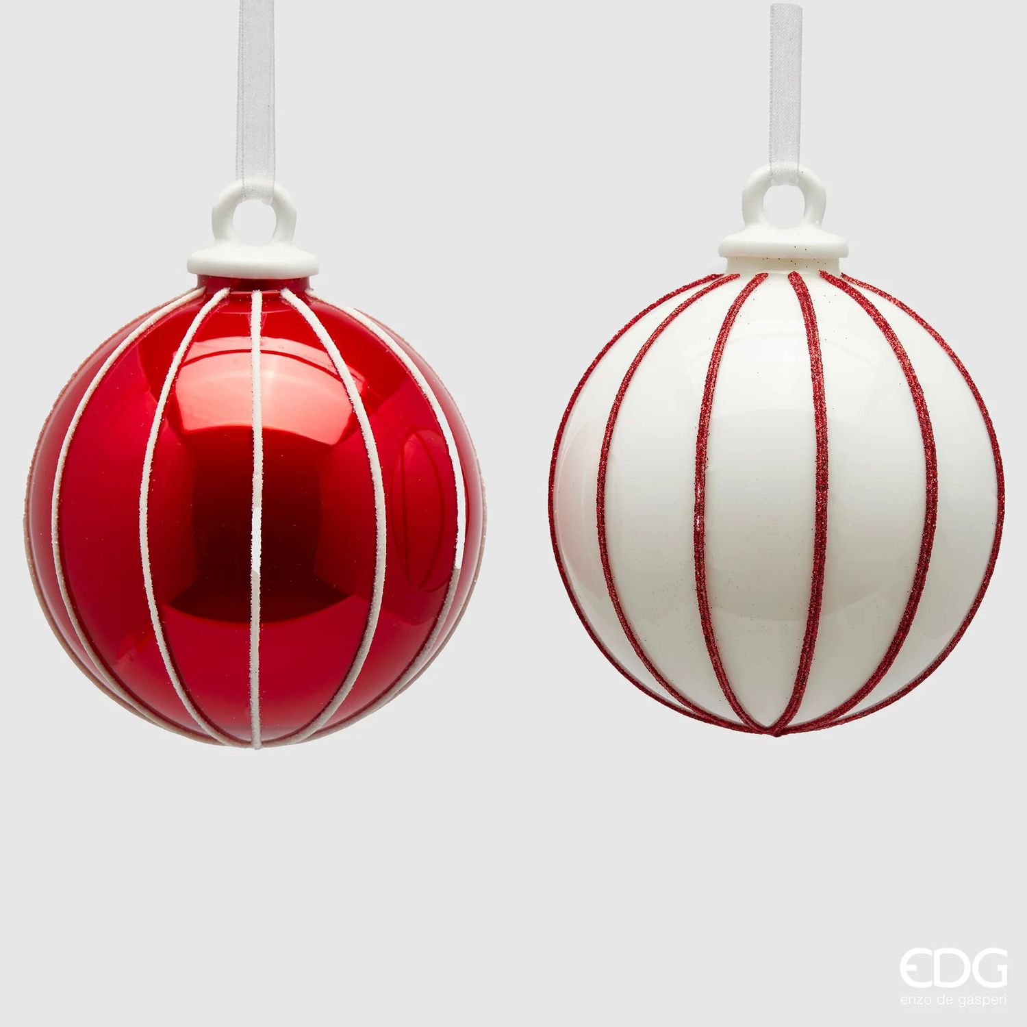 SET 2 BOLAS DE NATAL - ADDOBBO LINEE Ø10cm