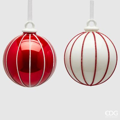 SET 2 BOLAS DE NATAL - ADDOBBO LINEE Ø10cm SET 2 BOLAS DE NATAL - ADDOBBO LINEE Ø10cm
