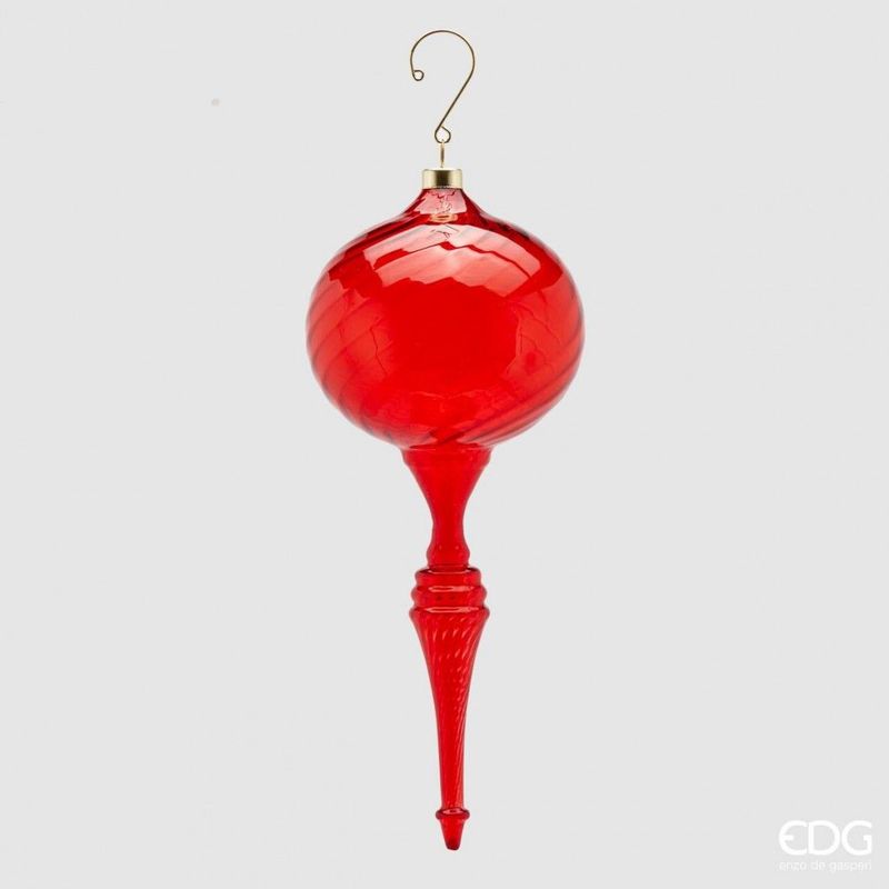 DECORAÇÃO DE NATAL TROTTOLA VIDRO H25 Ø10 vermelha