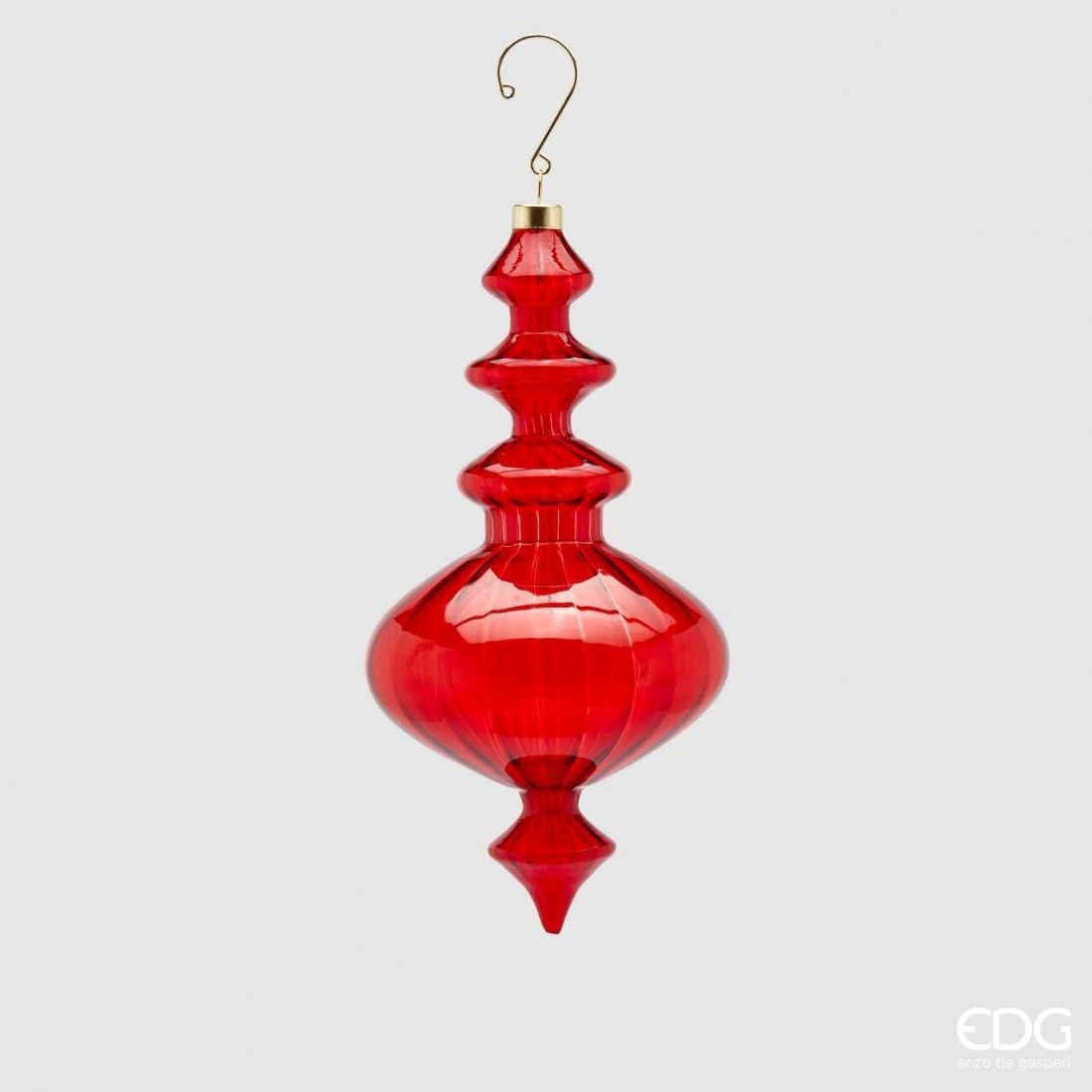 DECORAÇÃO DE NATAL TROTTOLA VIDRO H23 Ø11 vermelha