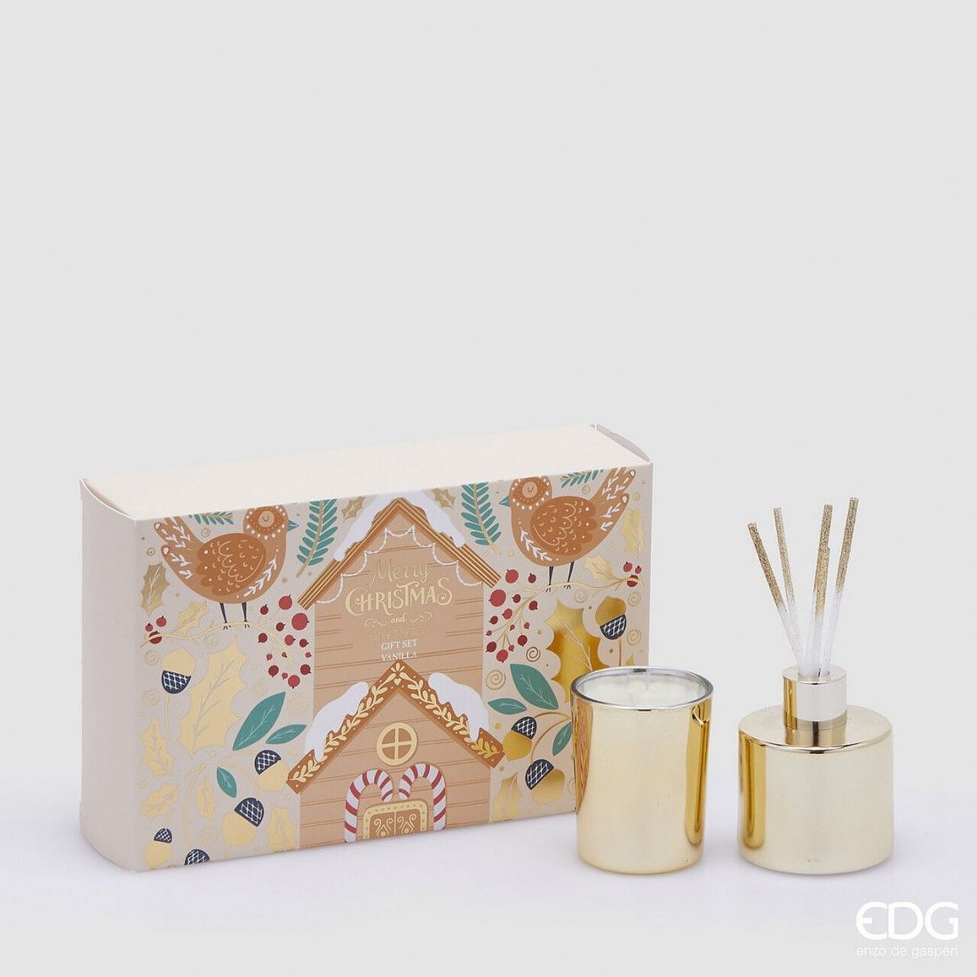 COFFRET SET PROFUMATORE & CANDELA JOYFUL 80ml (BLACK VANILLA)