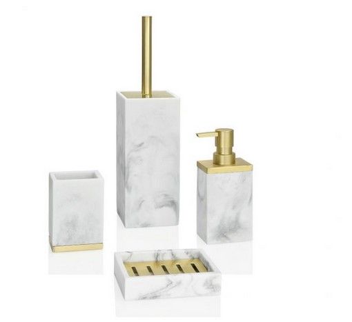 ANDREA-HOUSE copo quadrado  de efeito mármore branco