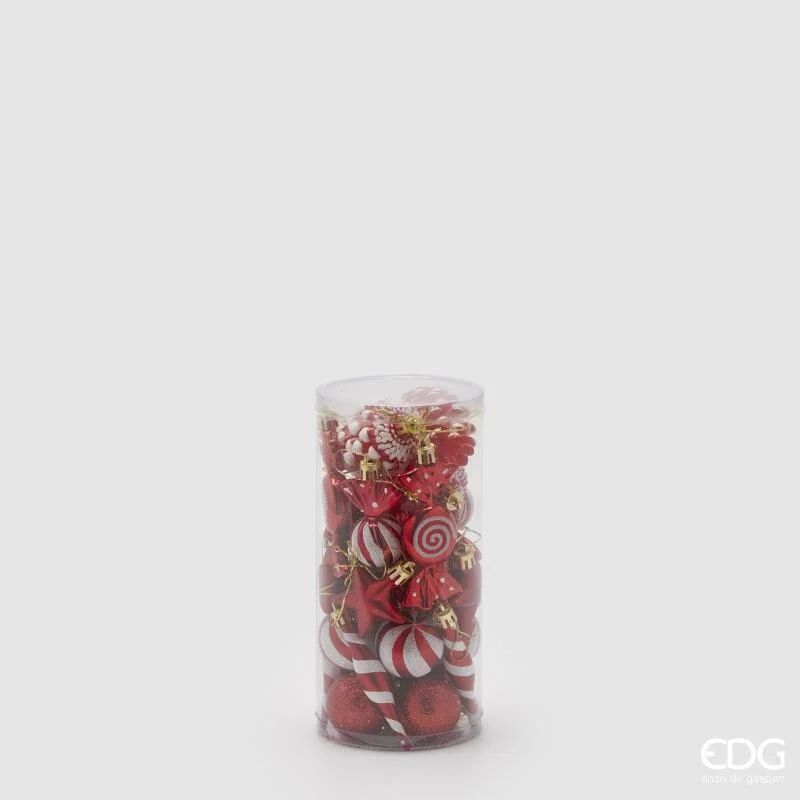 Cx de artigos decorativos vermelhos