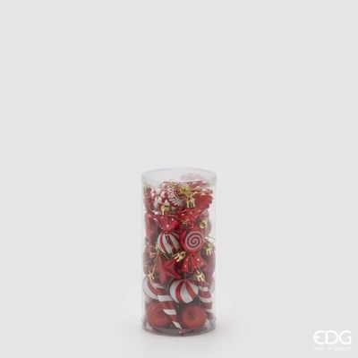 Cx de artigos decorativos vermelhos