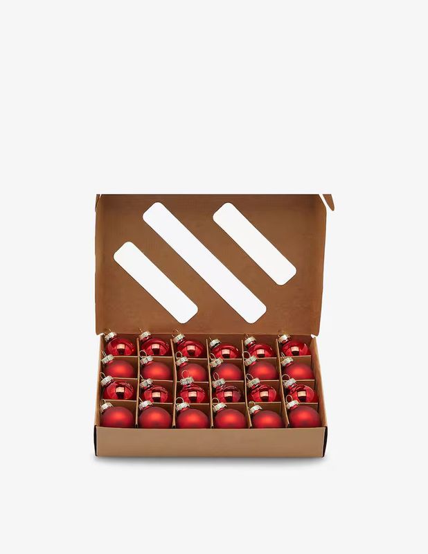 Caixa de 24 micro bolas vermelhas